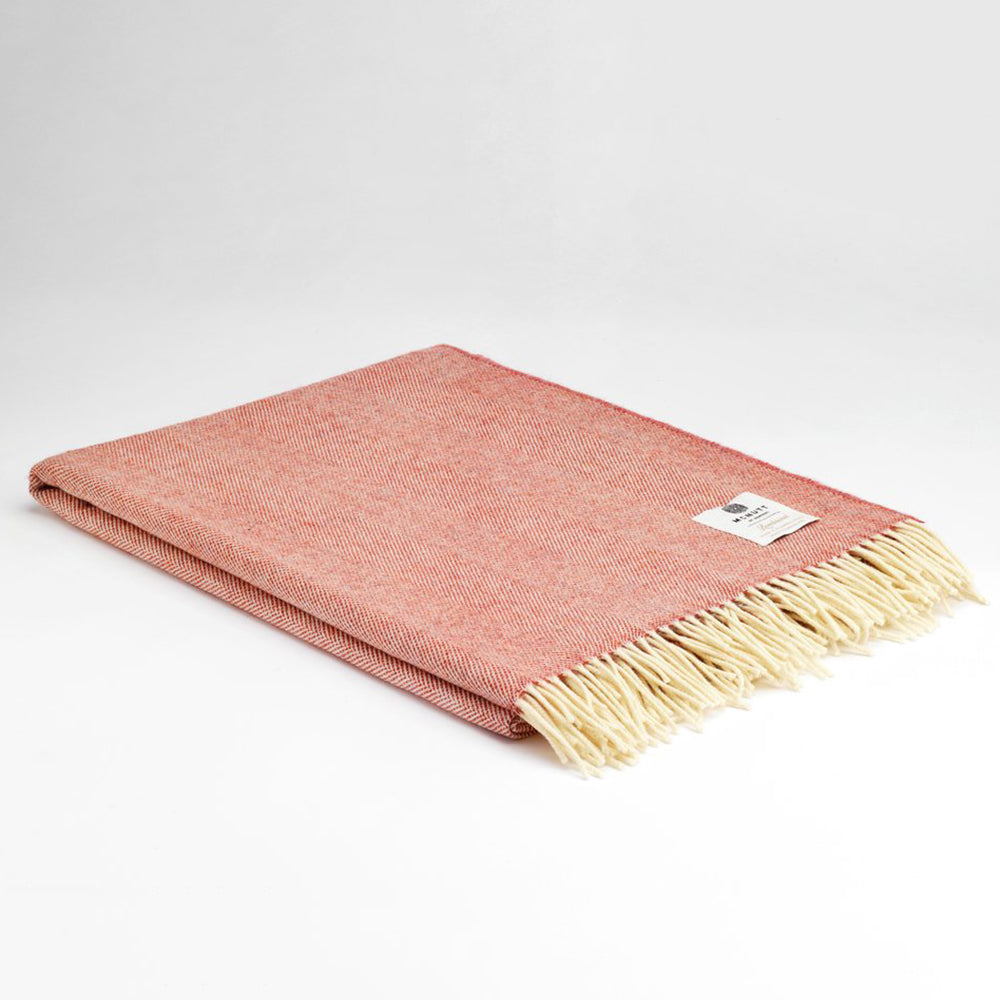 irish lambswool blankets in terracotta