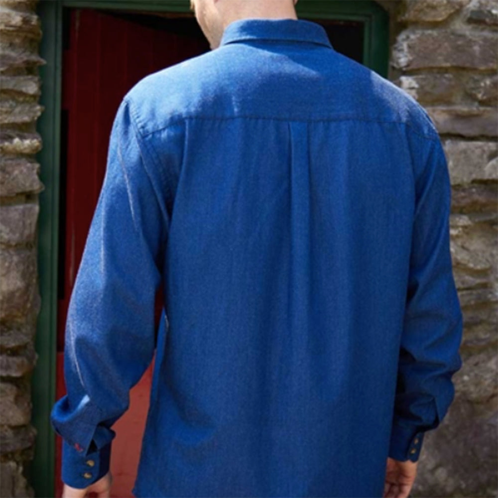 Lee Valley Ireland denim collared shirt back view