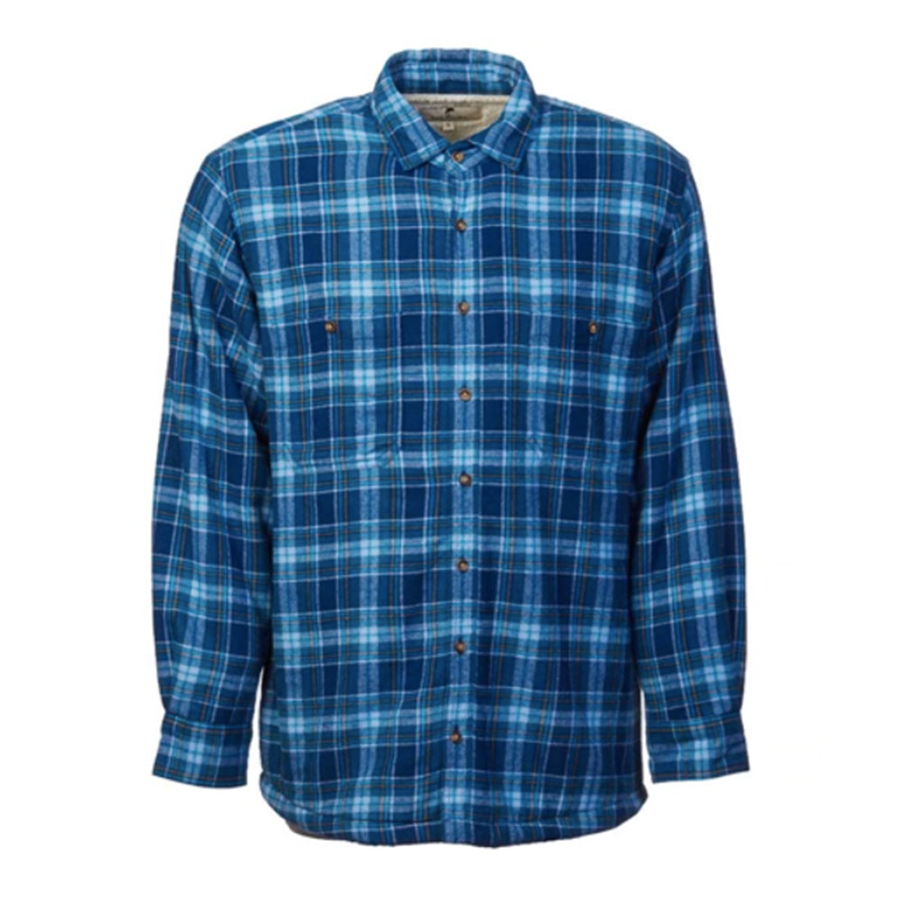 fleece lined blue check shirt