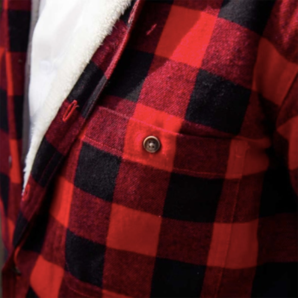 fleece lined red check shirt