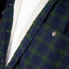 fleece lined green and navy check shirt