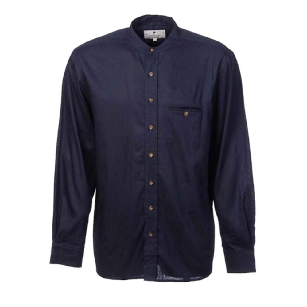 navy blue irish linen shirt 