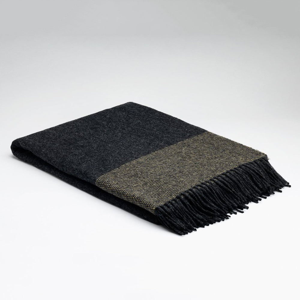 irish lambswool and cashmere blanket charcoal sun