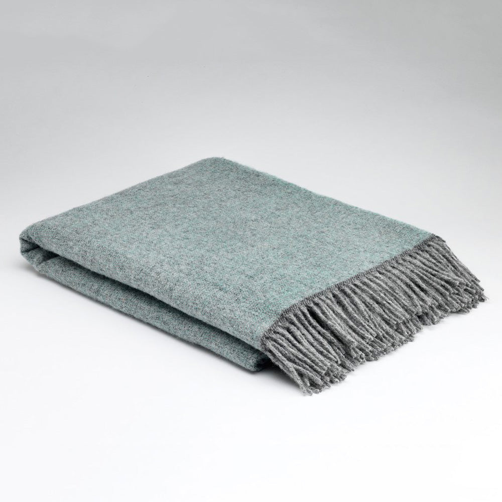 irish wool blanket in cosy aqua