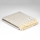 irish wool blanket in grey cloud