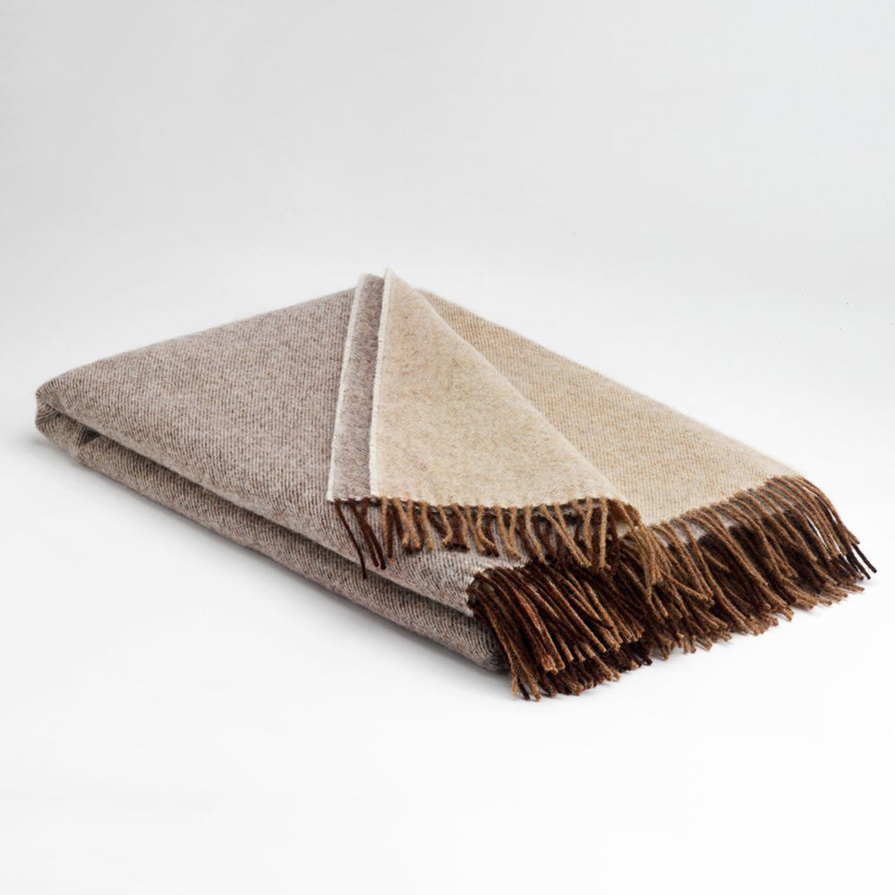 irish wool blanket in latte