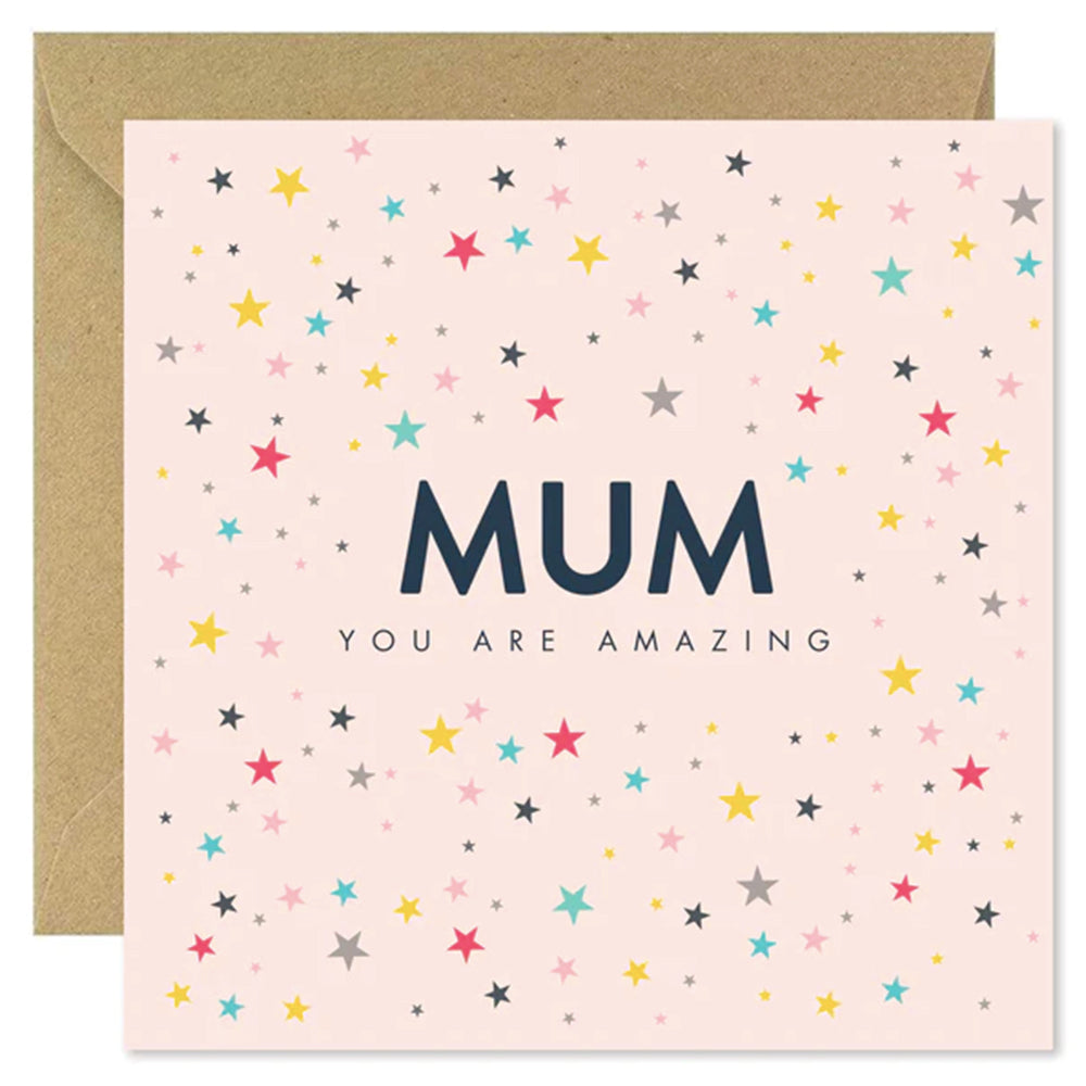 Mum, you're amazing card with stars