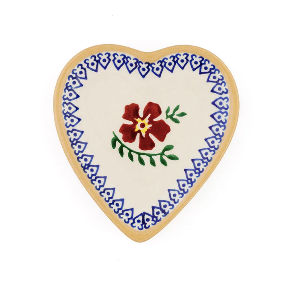 IDH Old Rose heart-shaped plate with floral design