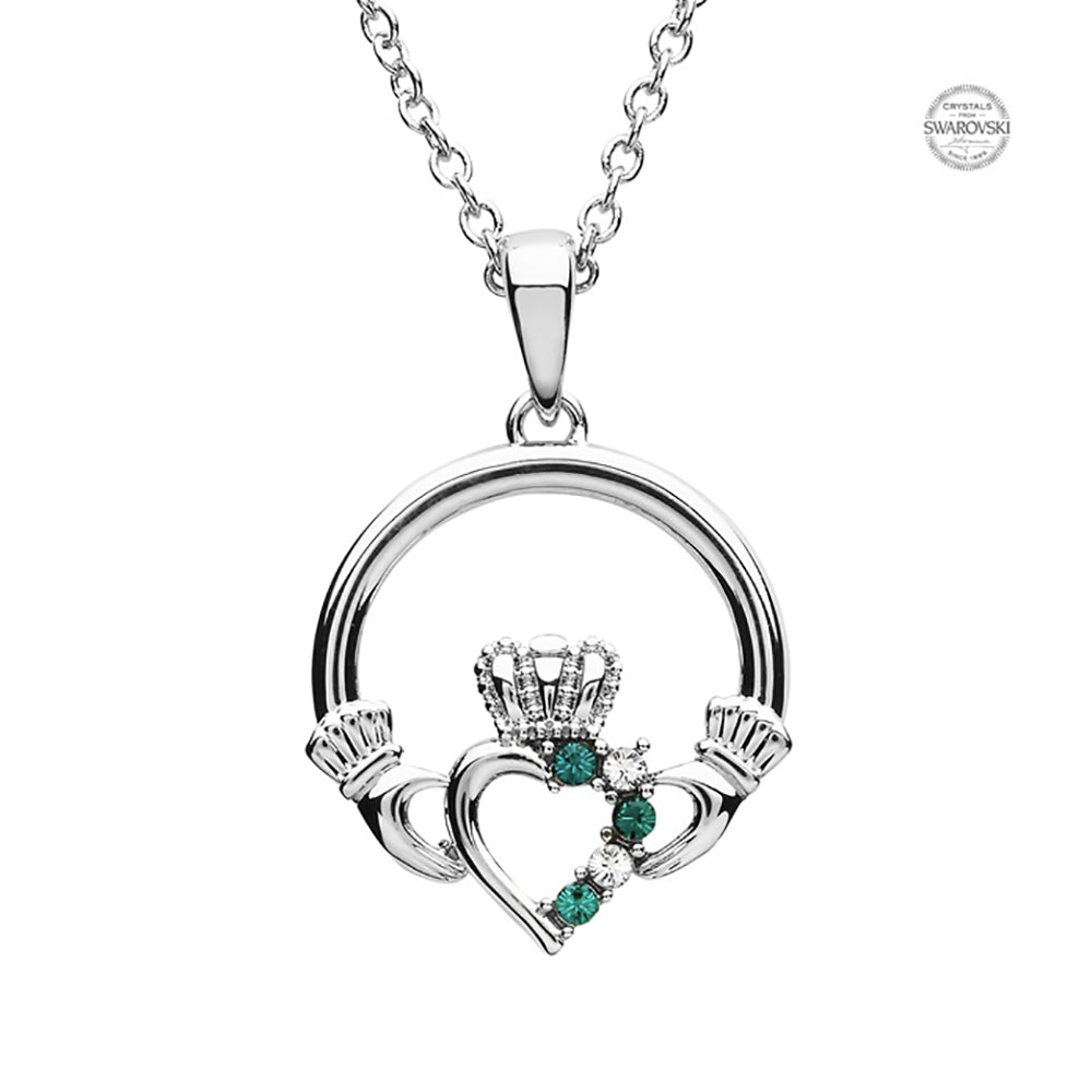 Shanrore Claddagh Green Stone Necklace