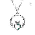 Shanrore Claddagh Green Stone Necklace