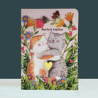 Purrfect Together card with hugging cats and flowers