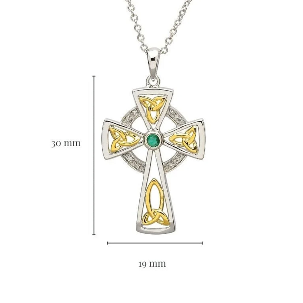 Sterling silver Celtic cross pendant with measurements