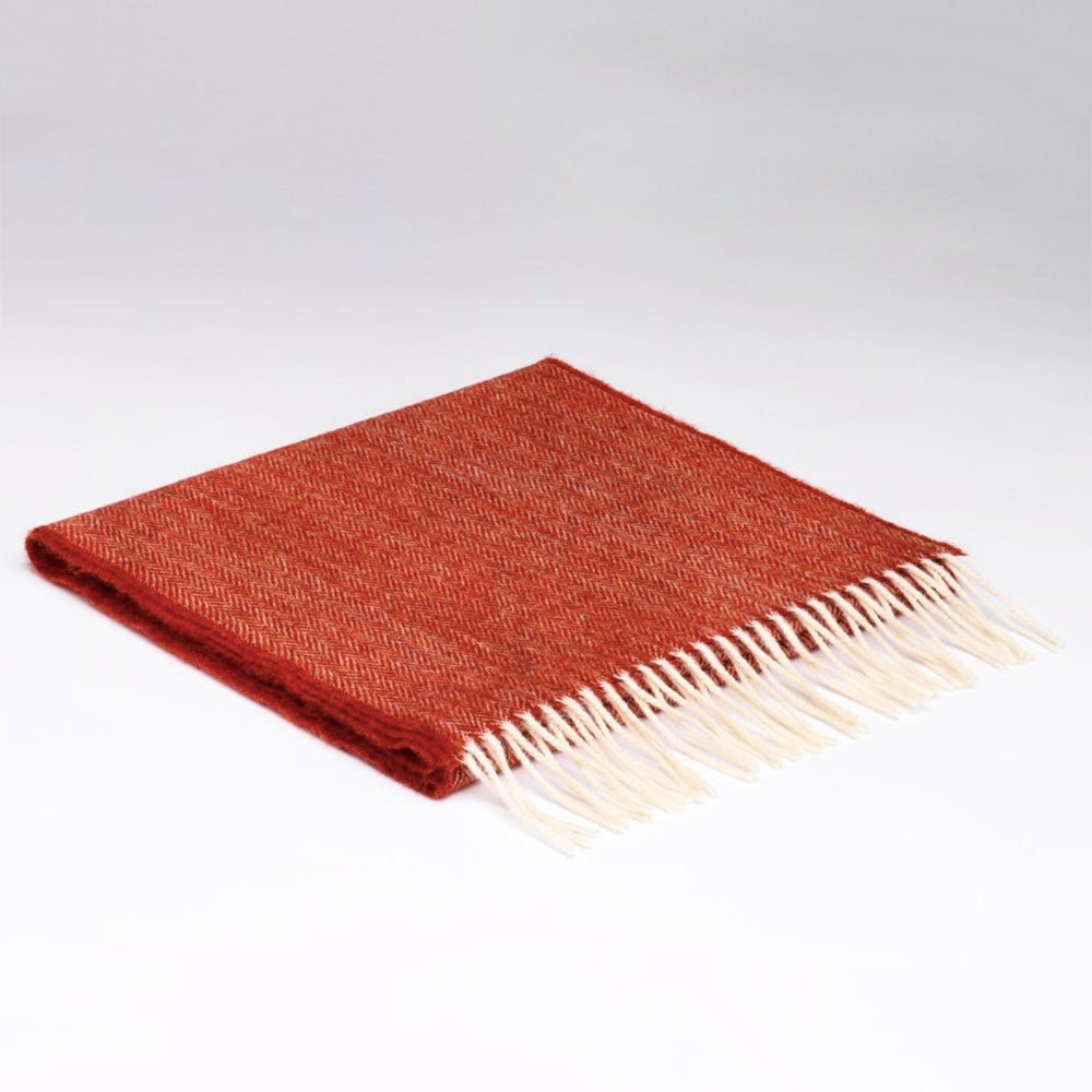 Irish lambswool wool scarf with fringe