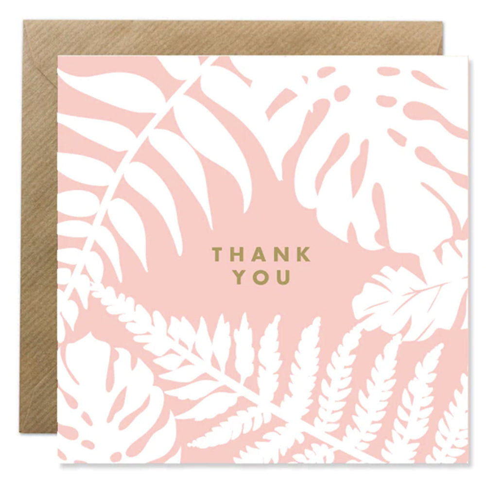 IDH Thank You card with pink floral design