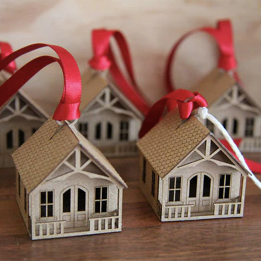 Tiny Cottage House Ornament Holiday 