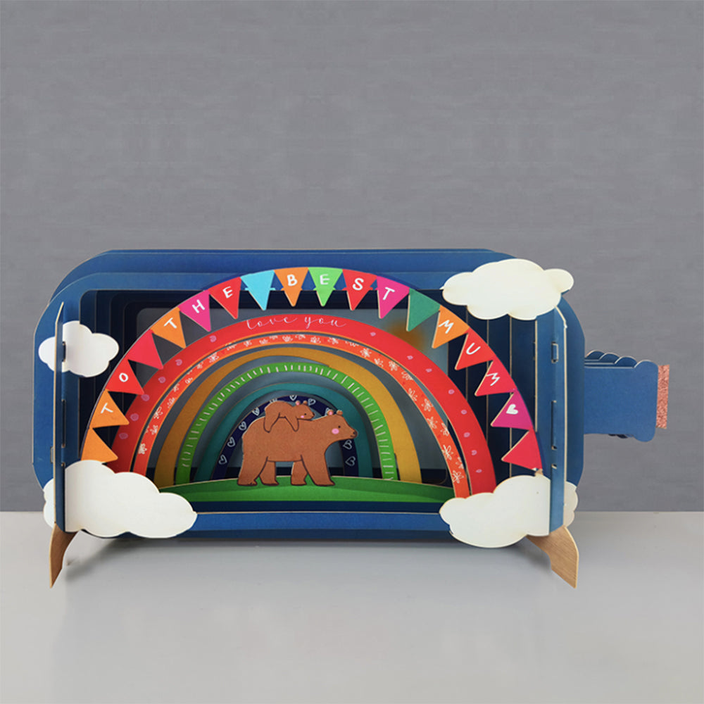 Message in a Bottle To The Best Mum rainbow card