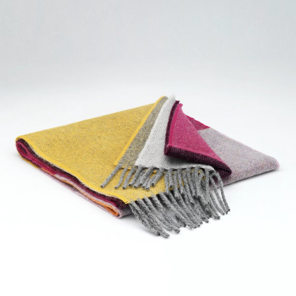 Irish lambswool wool scarf with fringe