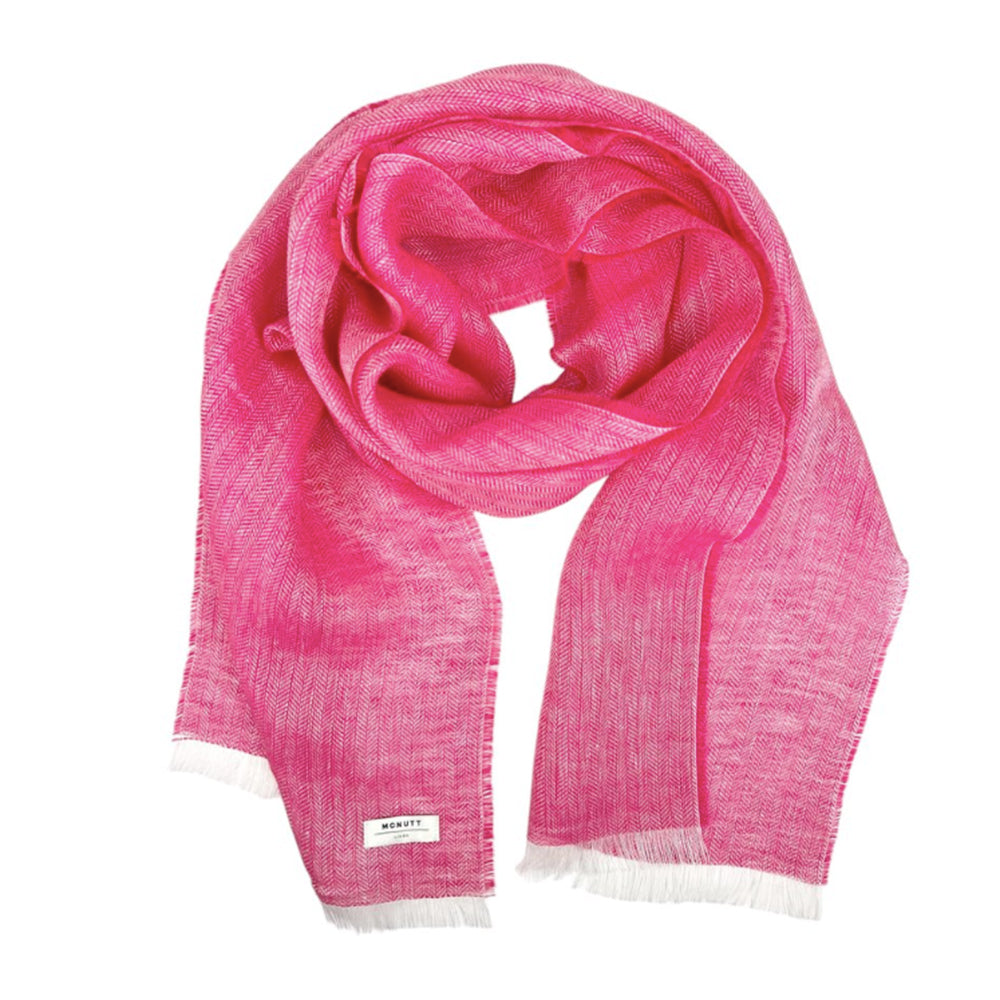 Irish Linen Scarf in Fuchsia Pink 