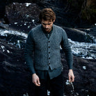 Ribbed Button Waistcoat In Steel Wool