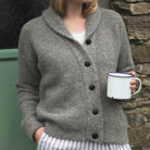 Shawl Collar Cardigan In Smoke