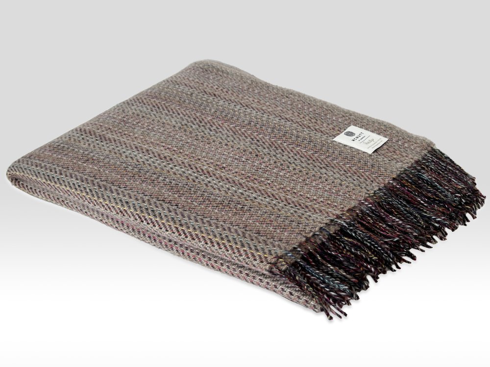 irish wool blanket in oatmeal tweed