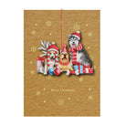Alljoy Christmas card with dogs in Santa hats