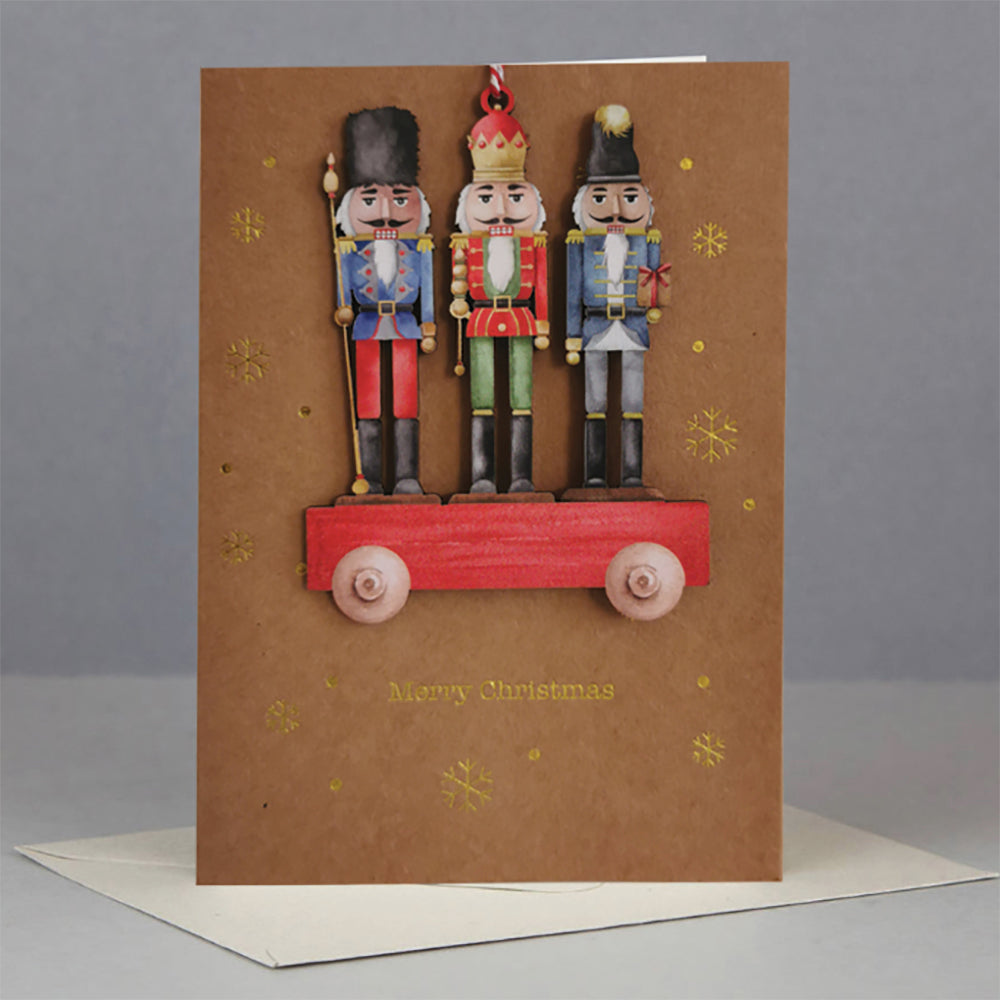 Alljoy Christmas card with toy soldier ornaments