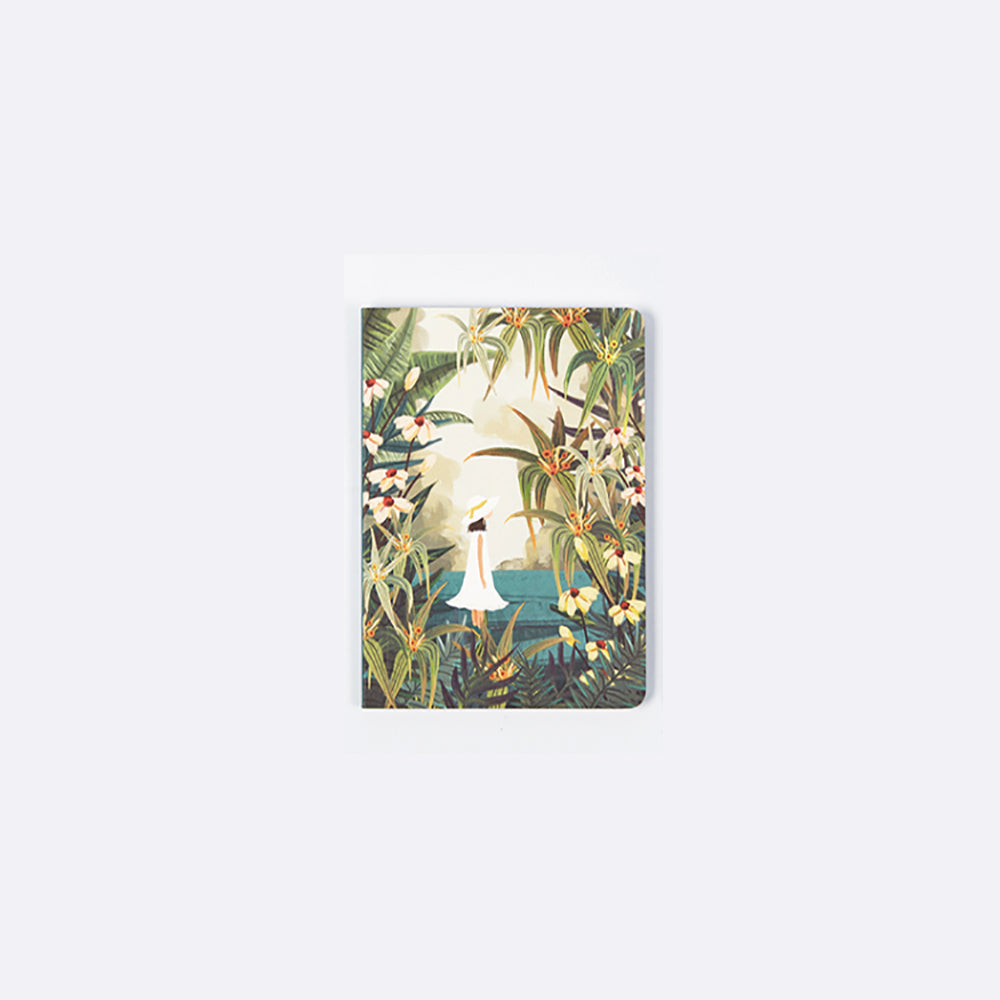 Alljoy Dreamy Collection notebook with girl and tropical scene