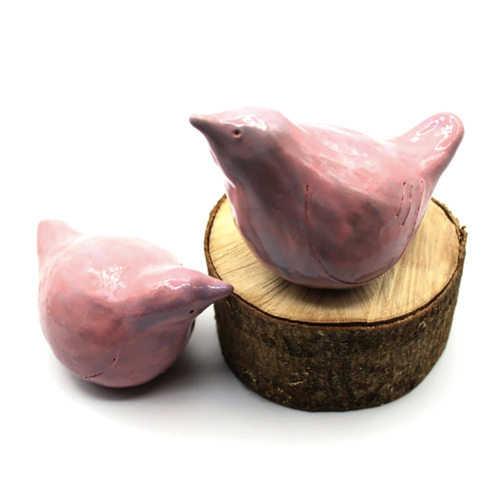 Anita Reynolds pink Love Birds ceramic art
