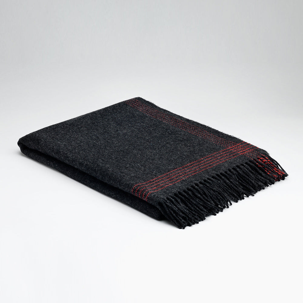 irish lambswool and cashmere blanket charcoal 
