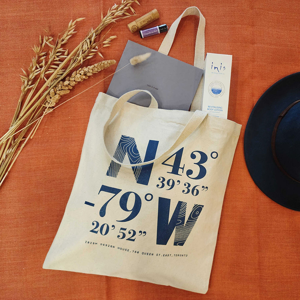 cotton tote bag with coordinates