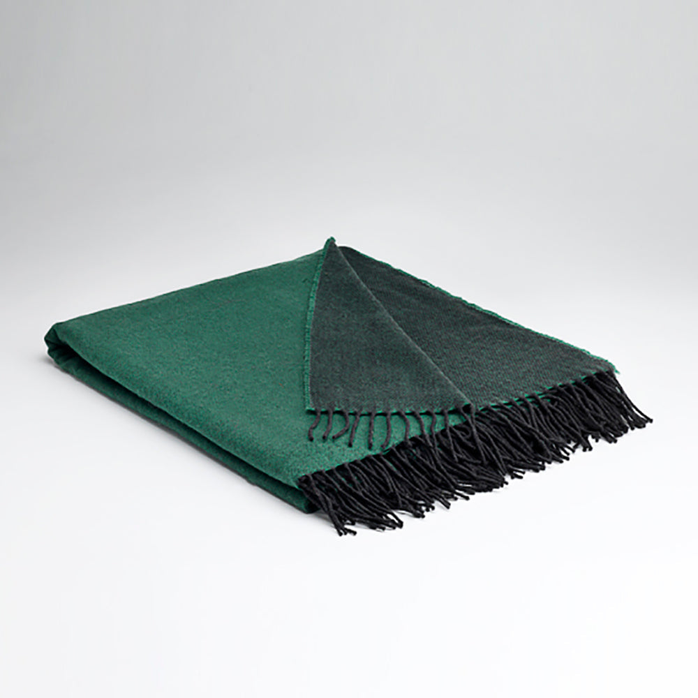 irish lambswool blanket in emerald 