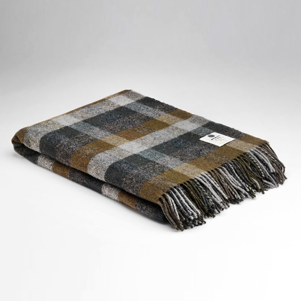 irish wool blanket in forest block