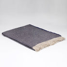 irish linen blanket in denim