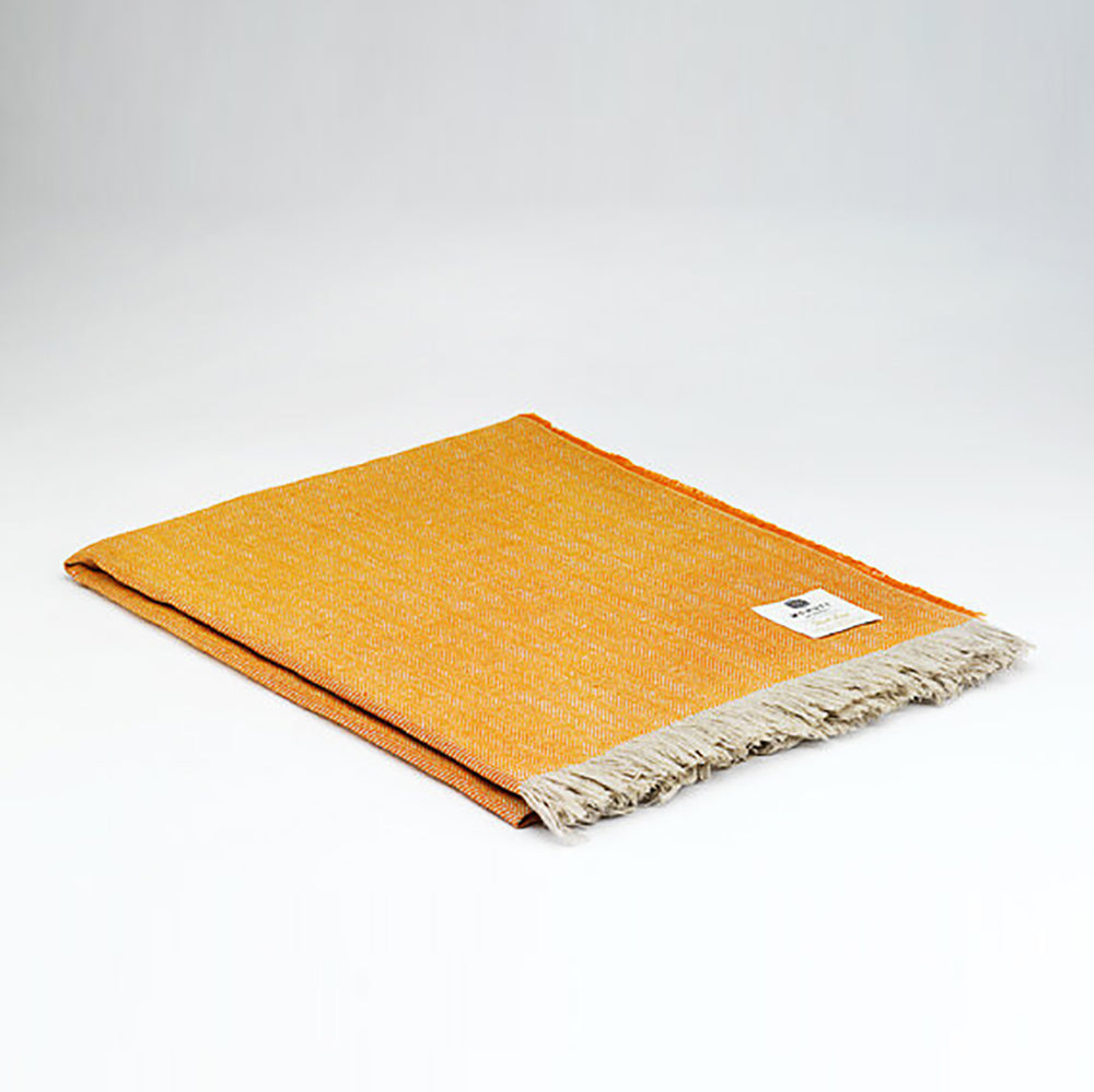 irish linen blanket in orange