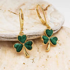 gold vermeil shamrock earrings 