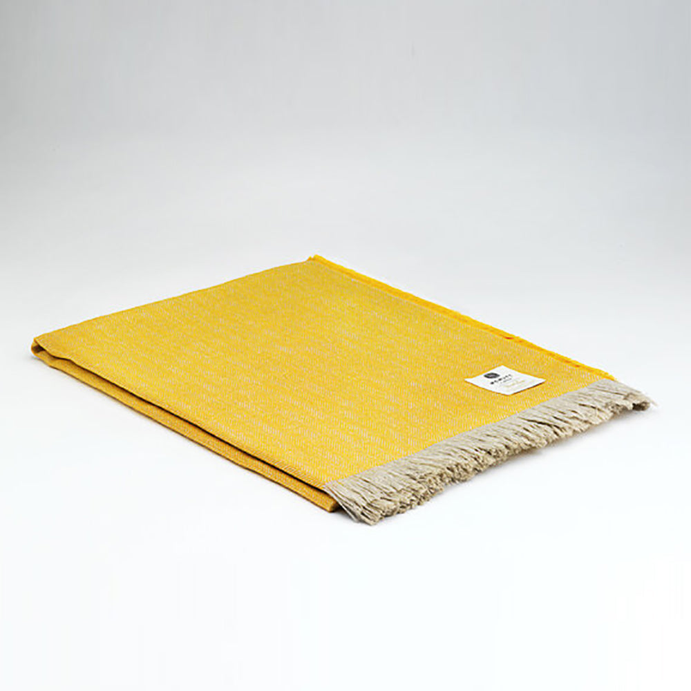 Irish Linen Throw in yellow