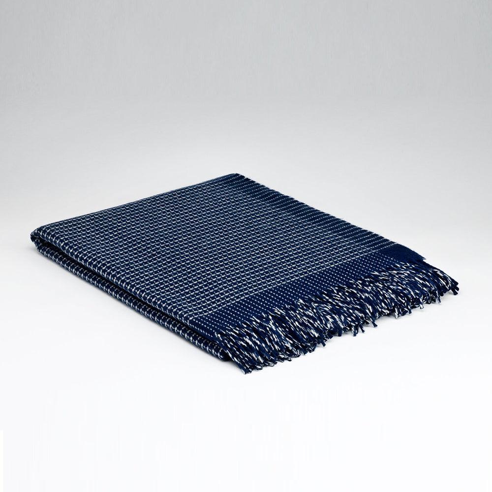 irish lambswool and cashmere blanket navy