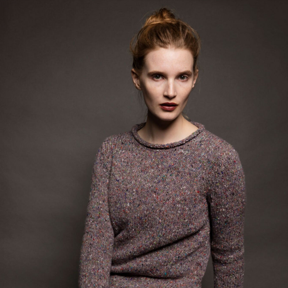 Roll Neck Ladies Irish Knit Wool Sweater