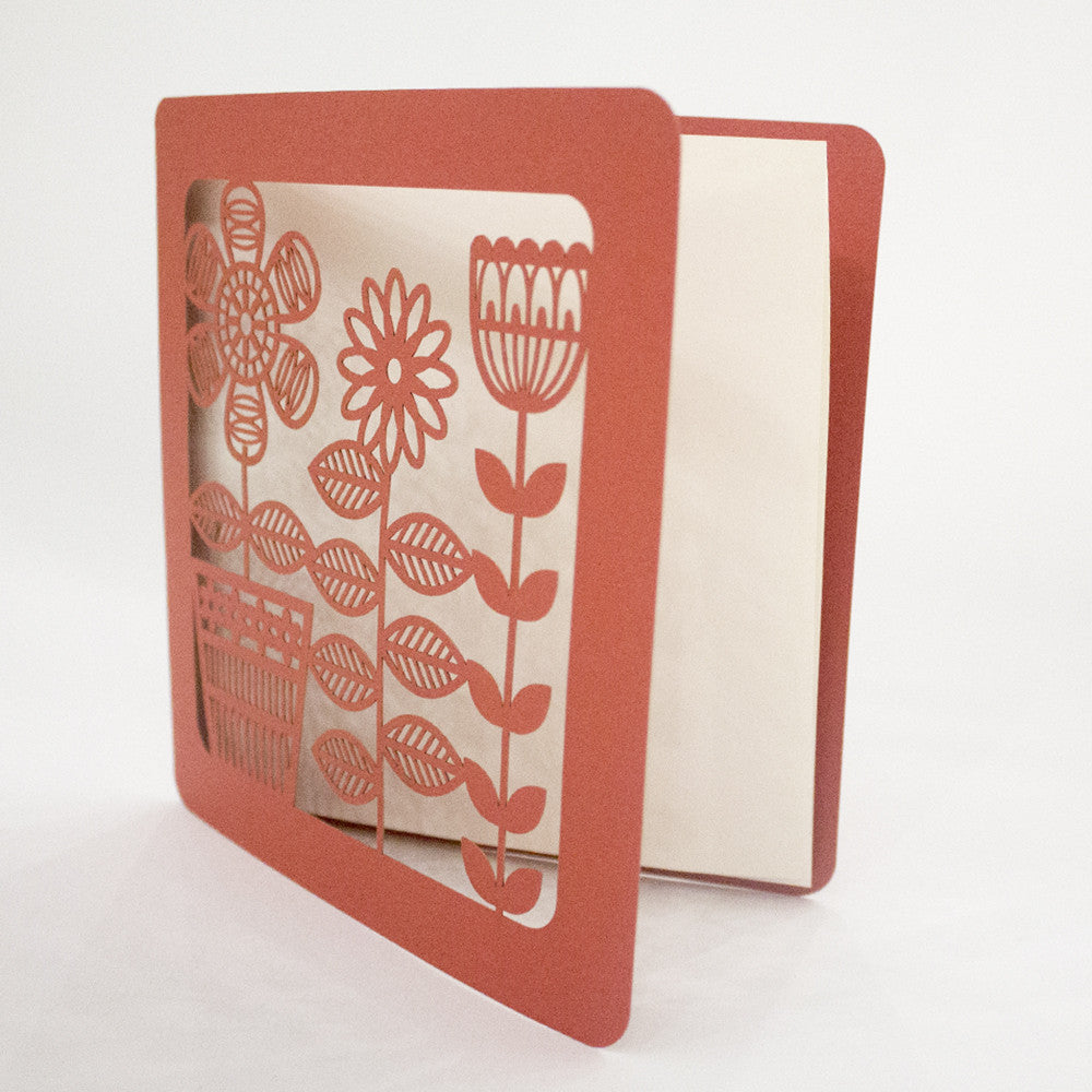 Cut-out floral card design, detail of CutOutCard2