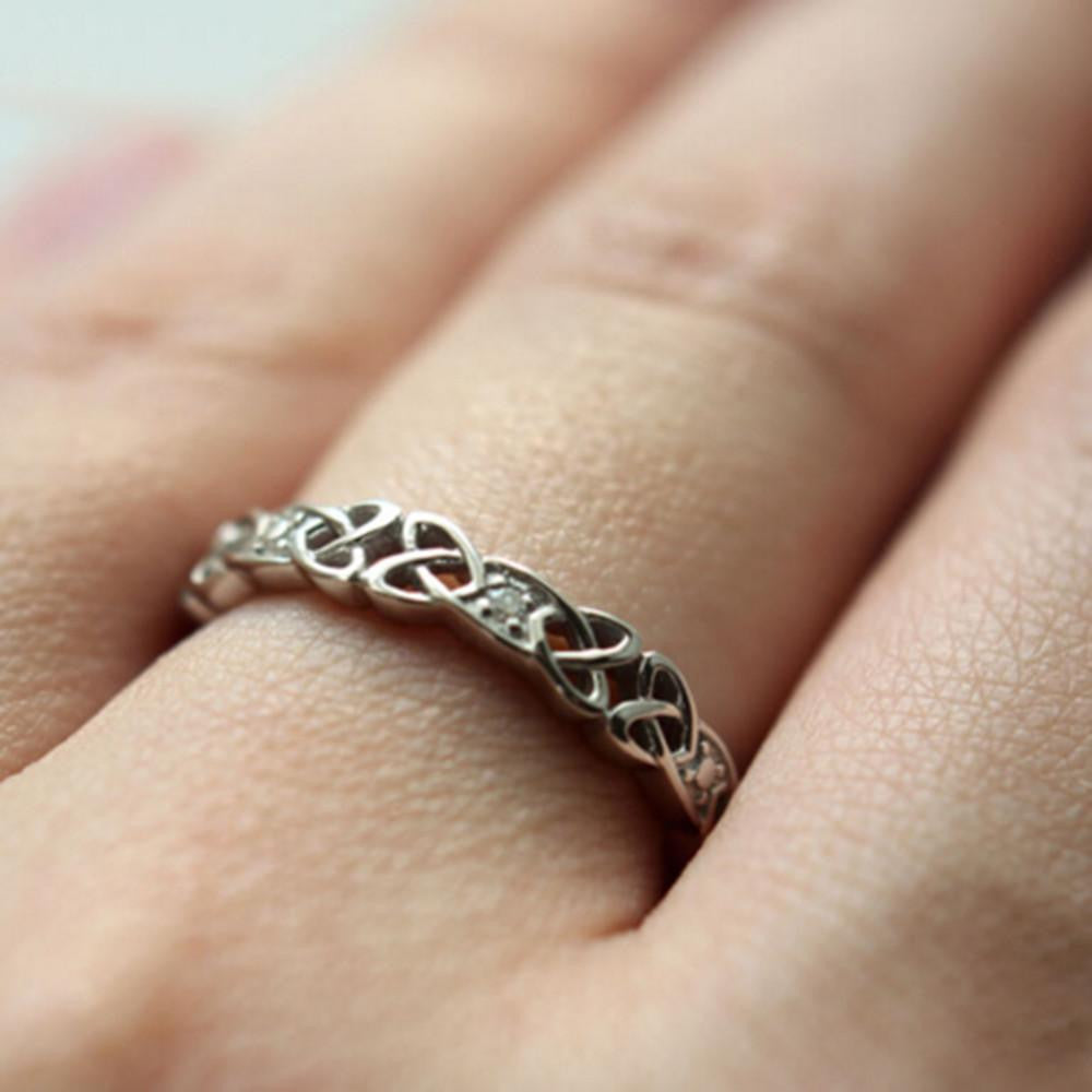 Diamond Celtic Irish Ring 