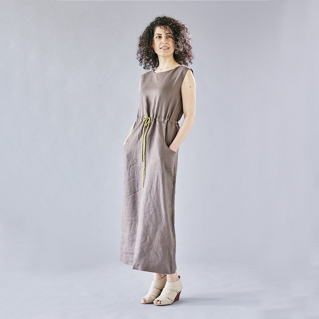 maxi linen dress with pockets
