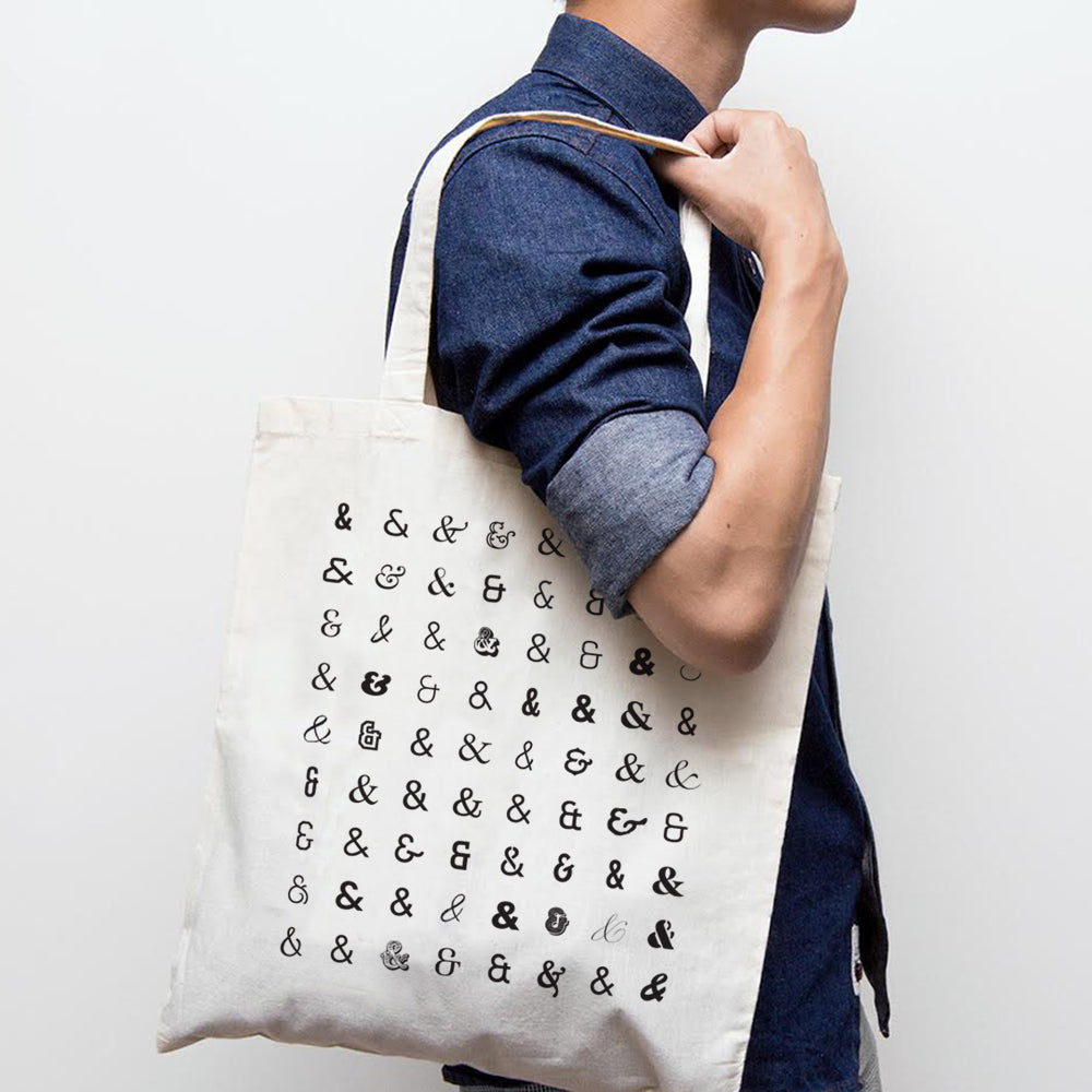 IDH Ampersand Tote Bag with Repeating Ampersand Pattern