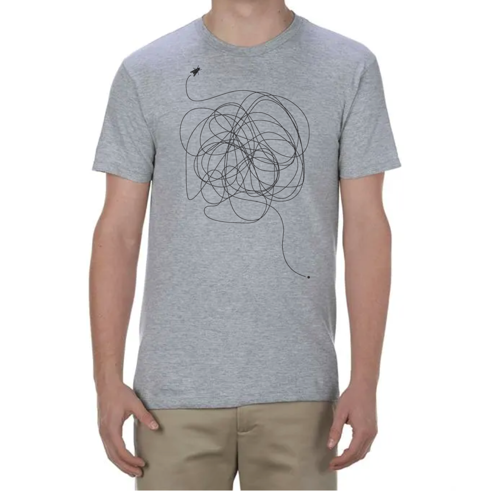 Grey IDH T-Shirt with abstract line design