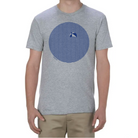 IDH Lost Grey T-shirt with blue circle design
