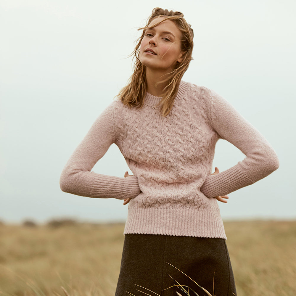 Irish Knitwear, Wool Cashmere Handmade Sweater 