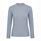 Dove Grey Funnel Neck Cable Knit Sweater