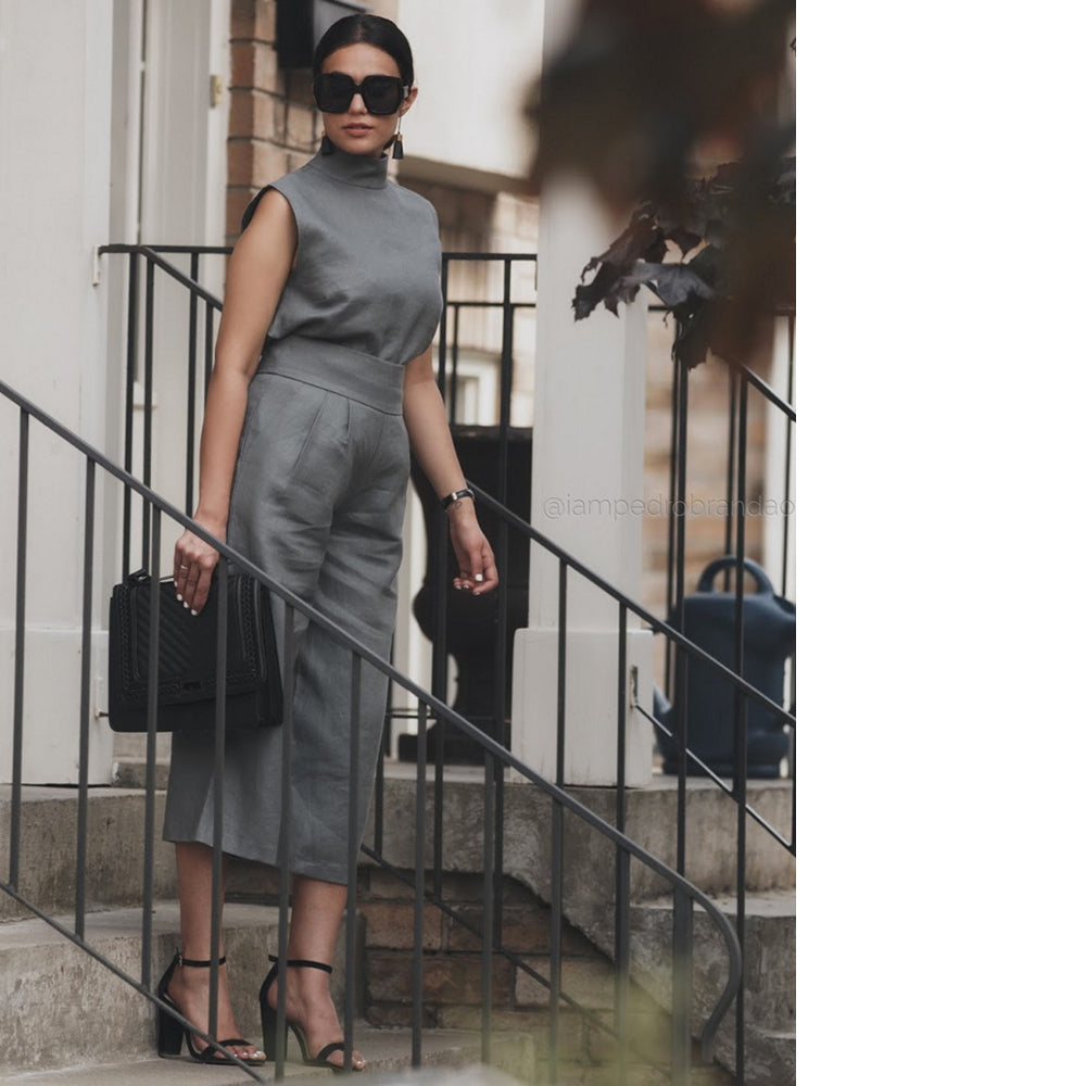 Turtle Neck Linen Top 