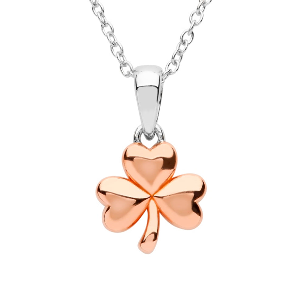 Irish Made Rose Gold Sterling Silver Shamrock Necklace Toronto