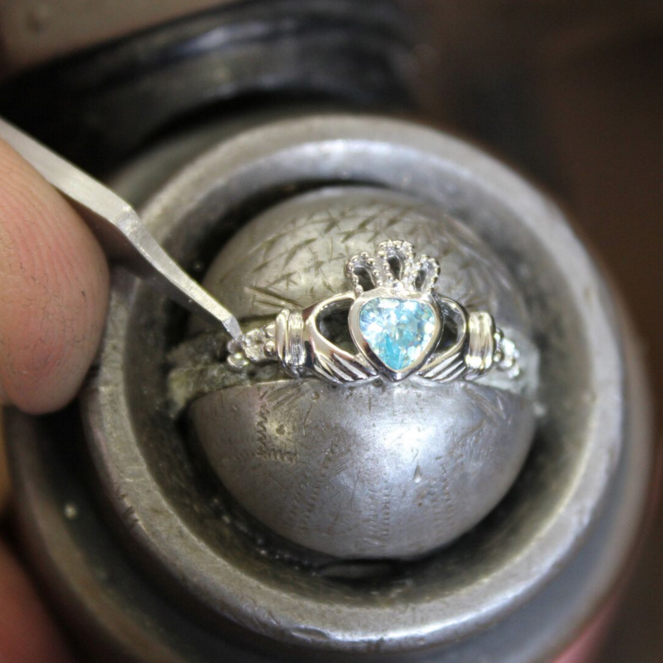 March Birthstone Claddagh Ring